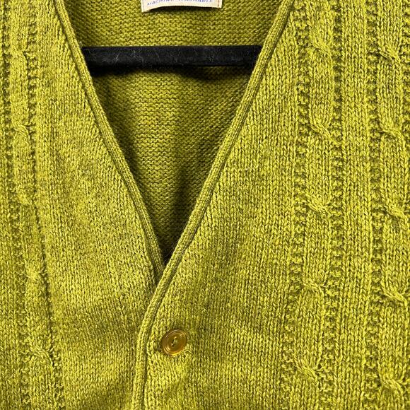 Vintage Pickwick Lambswool Blend Button Front Green Cardigan - Picture 3 of 7